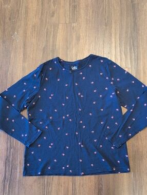 Cat & Jack Navy Long Sleeve Tee with Pink Lady Bug Print